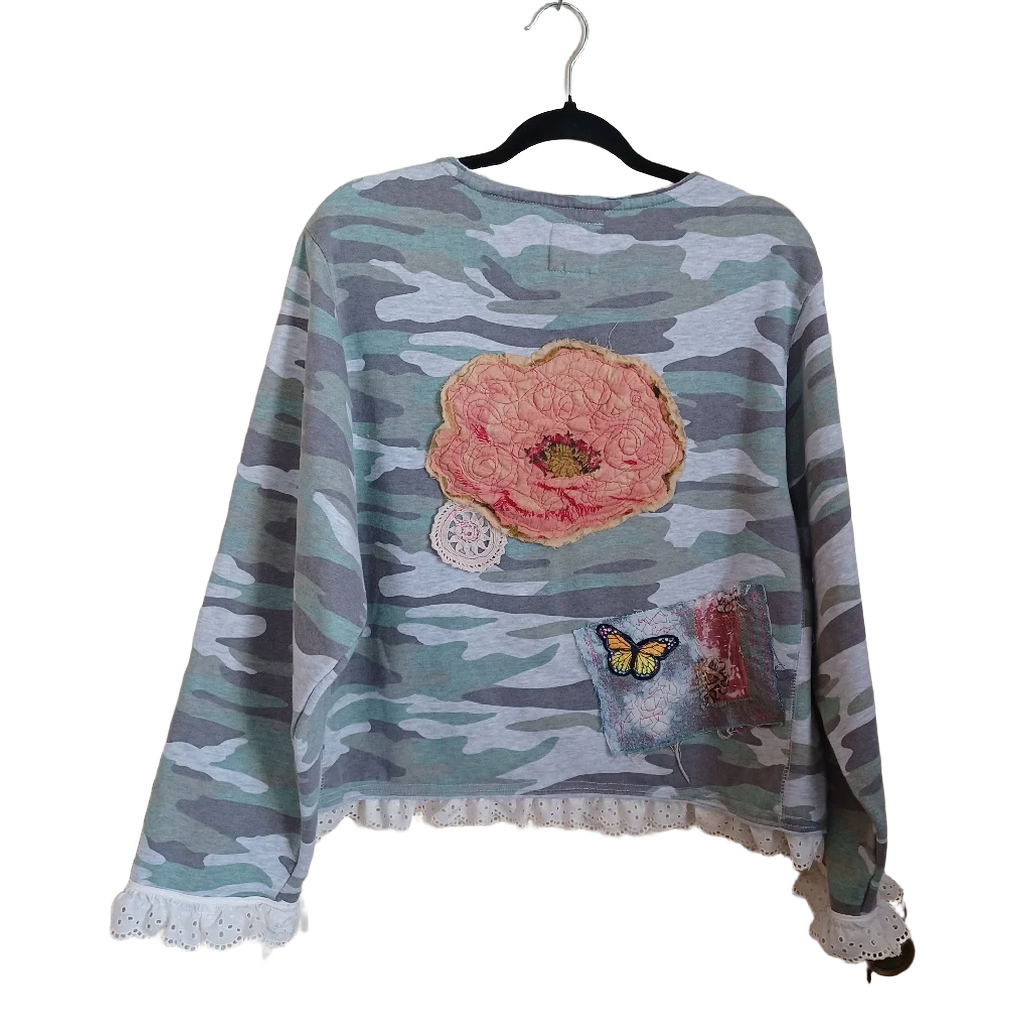 Appliqued Camo Sweatshirt
