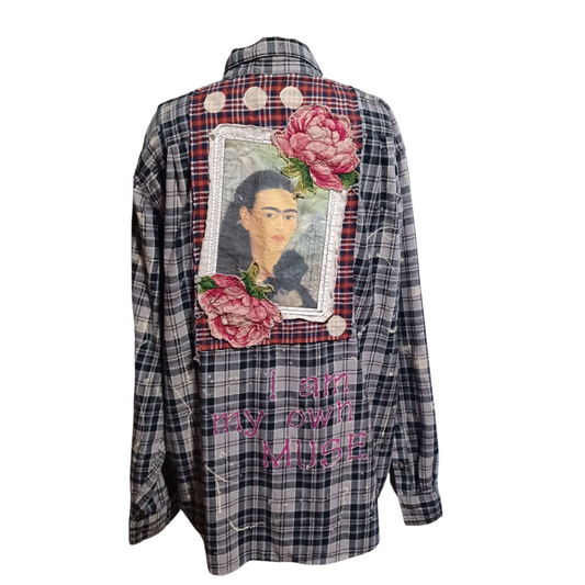 Flannel Shirt Upcycled "Frida"
