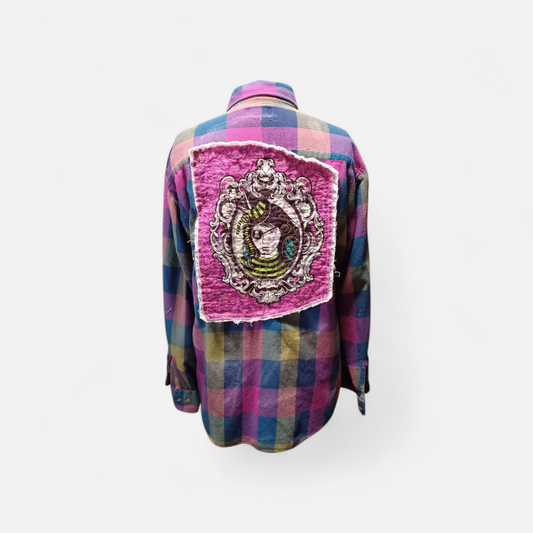 Flannel Shirt Upcycled "Pirate"