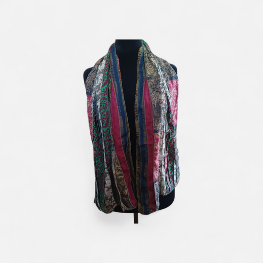 15 Panel Recycled Sari Scarves
