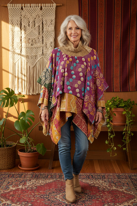 Pixie skirt worn as a poncho!