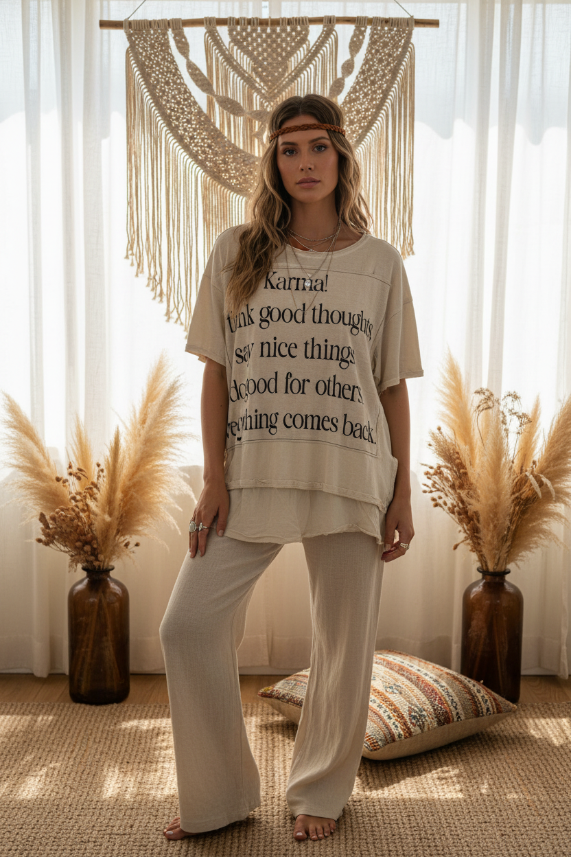 Karma Oversized Patchwork Tee