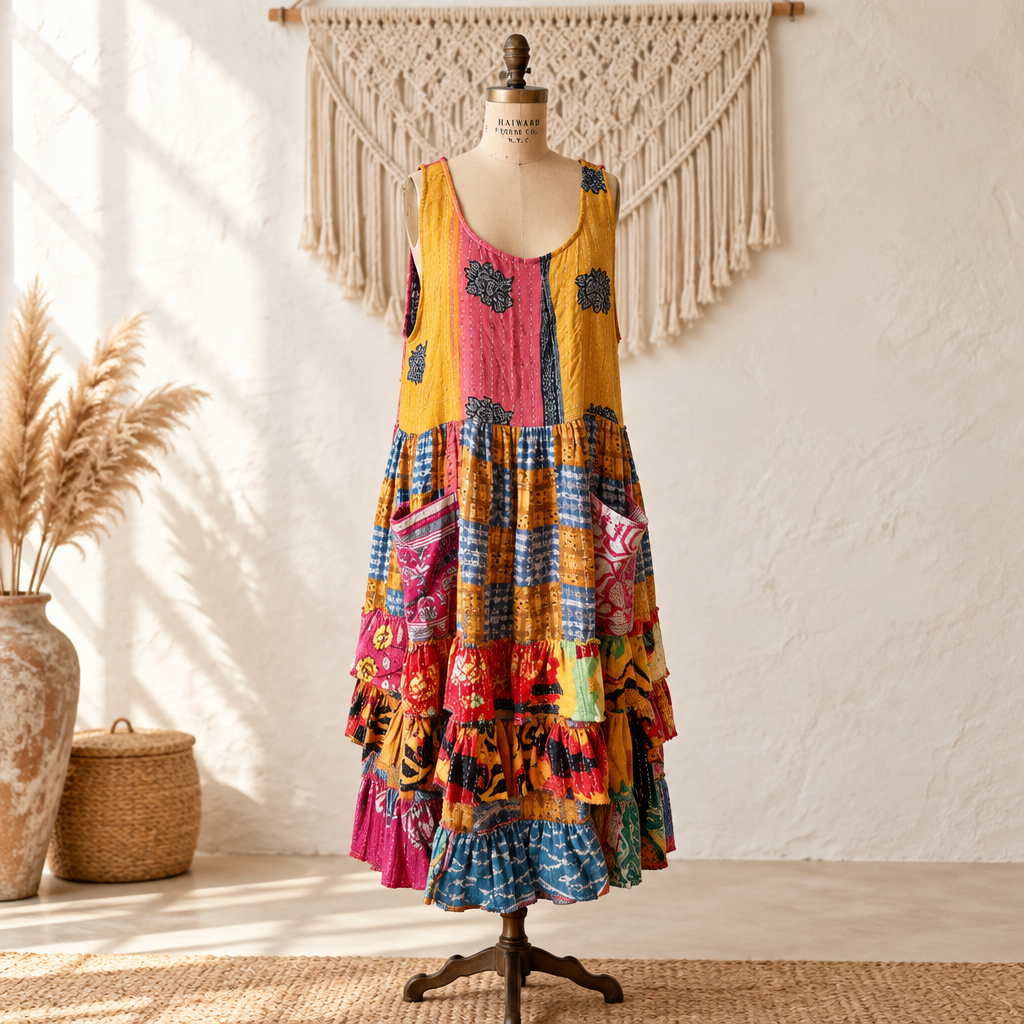 Gypsy Caravan Kantha Dress #101