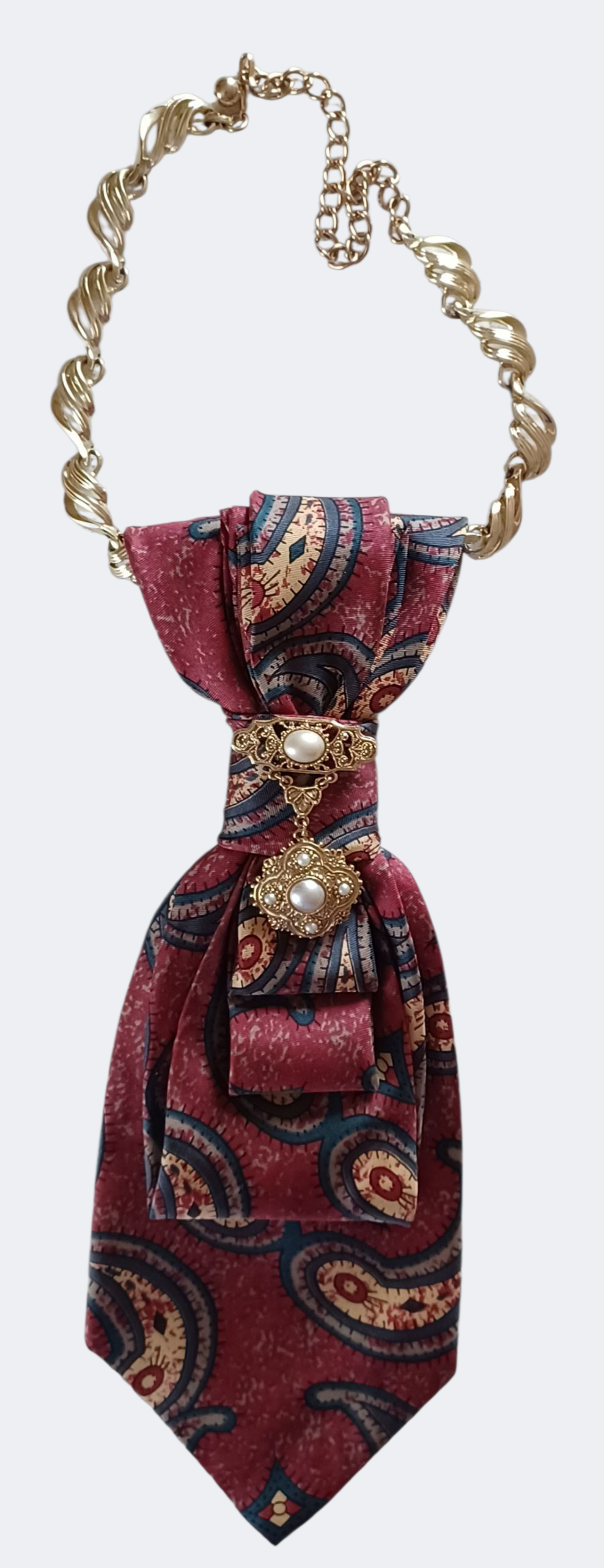 Maroon & Tan Paisley