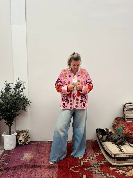 ToutVintage Pink Velvet Jacket