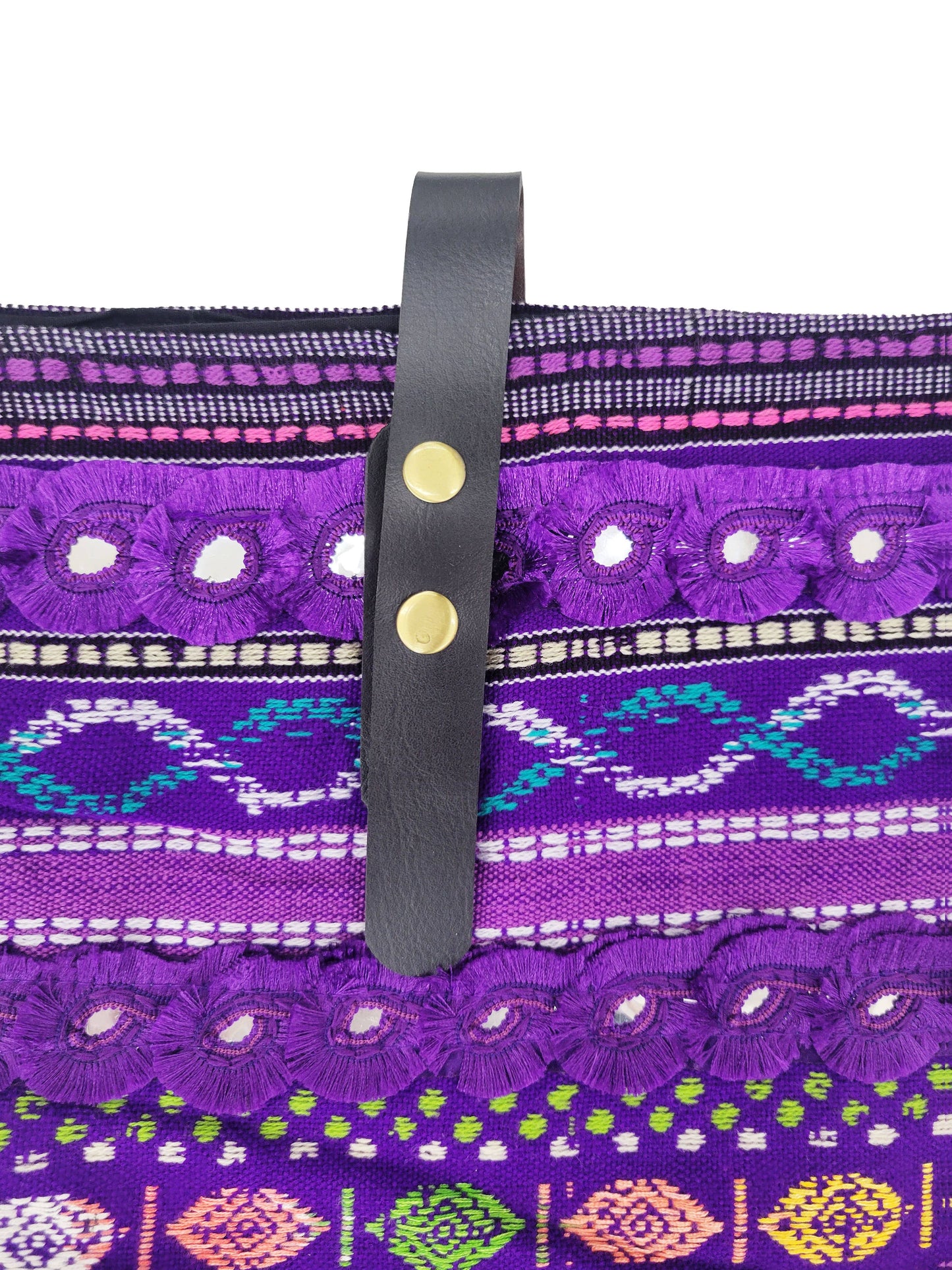 Muriel Mirrored Frayed Crossbody Bag