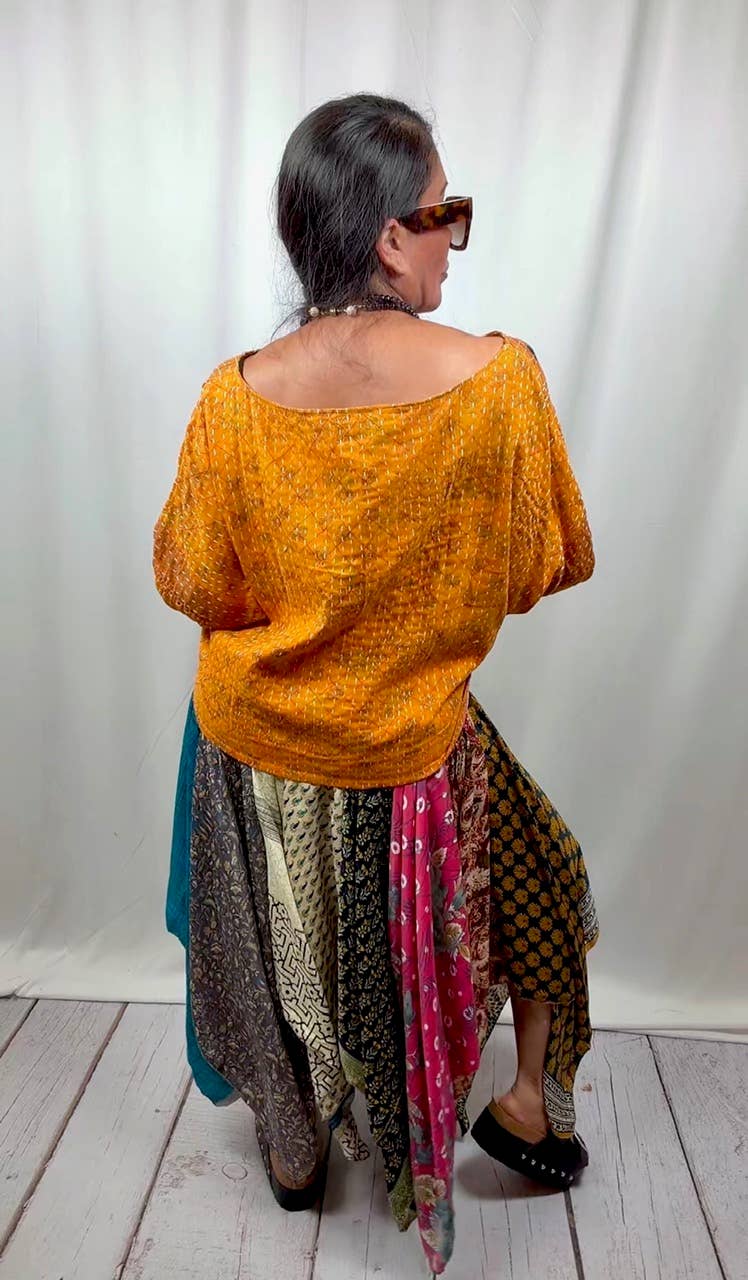 Sunrose Silk Patch Skirt 1000-16