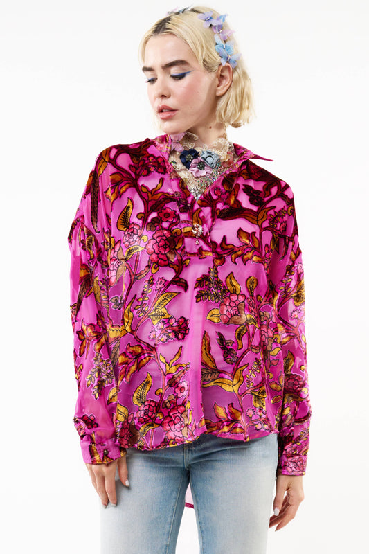 Aratta Jewels Burnout Velvet Blouse