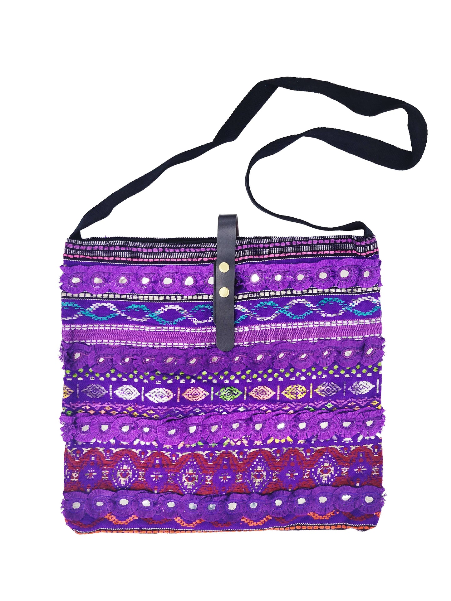 Muriel Mirrored Frayed Crossbody Bag
