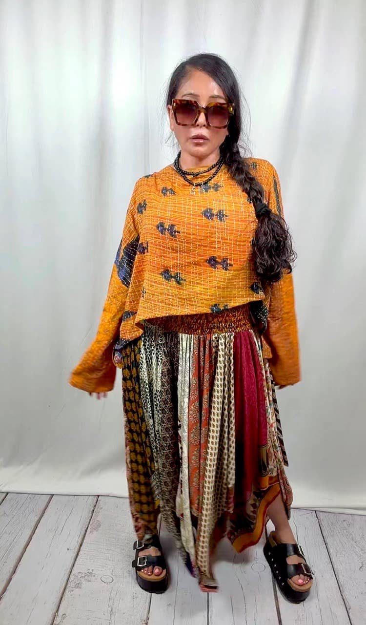 Sunrose Silk Patch Skirt 1000-16