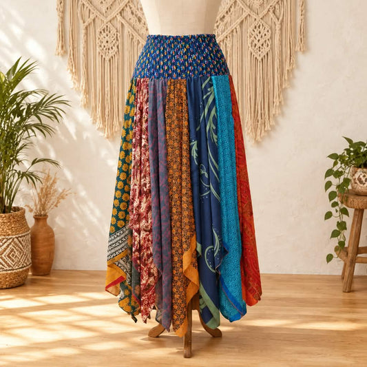 Sunrose Silk Patch Skirt 1000-17
