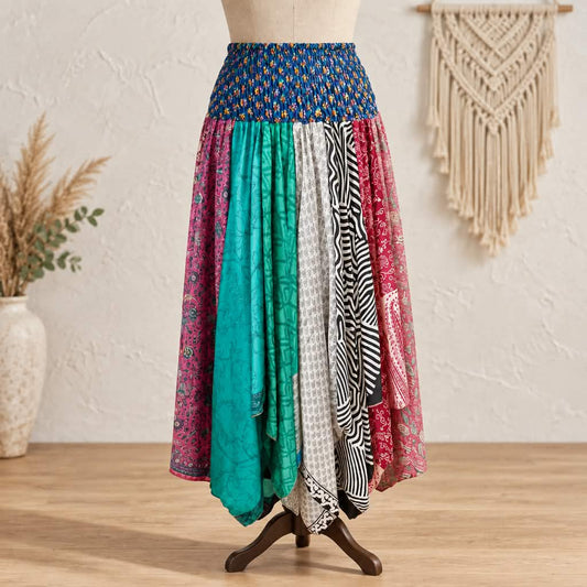 Sunrose Silk Patch Skirt 1000-17